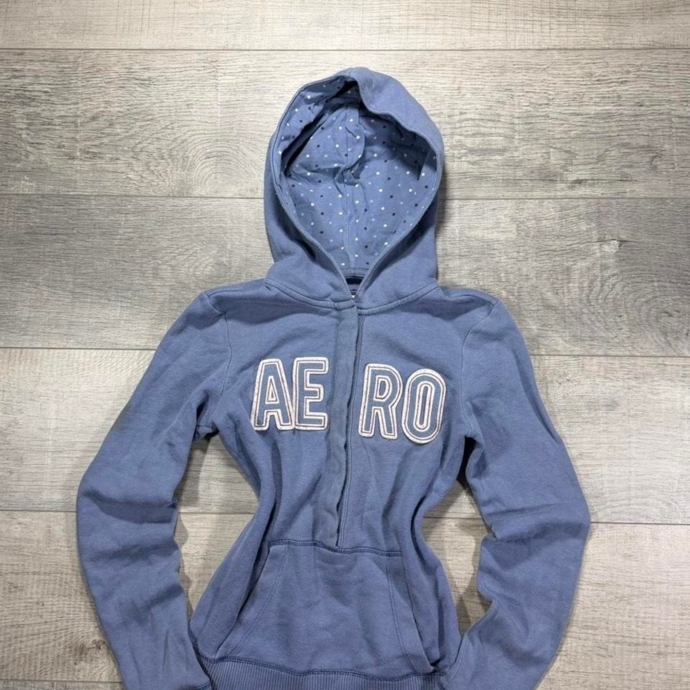 Women's vintage Y2K emo grunge Aeropostale pearl snap pullover hoodie size s